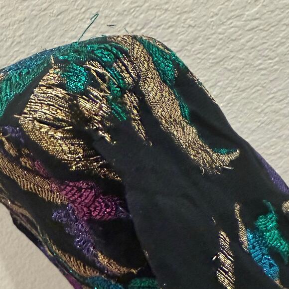 Rare Vintage 80s Anne Klein Metallic Floral Shell Top Hong Kong Sz M - Picture 10 of 10